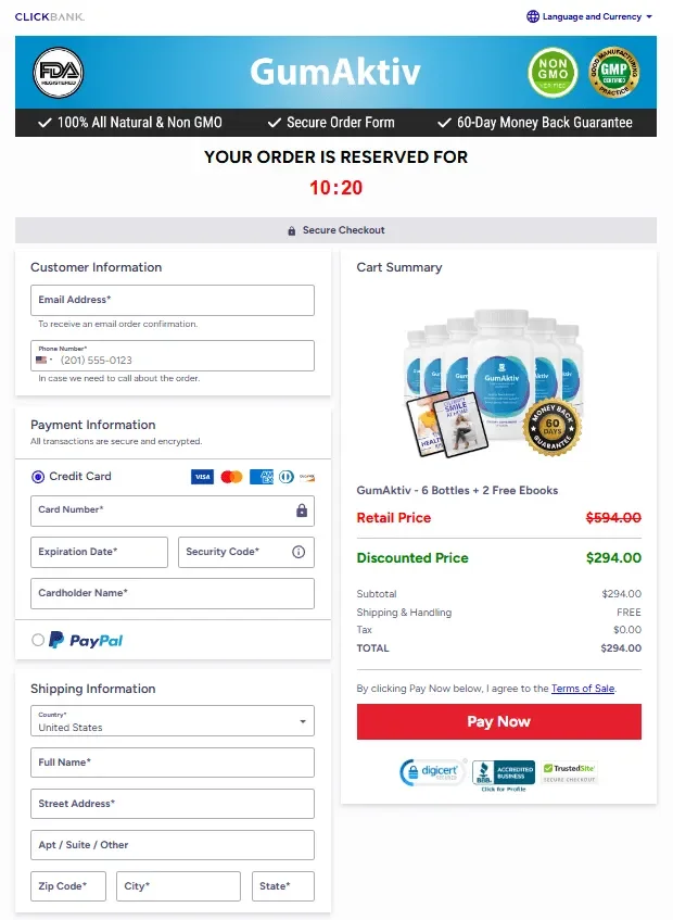 GumAktiv Order Page